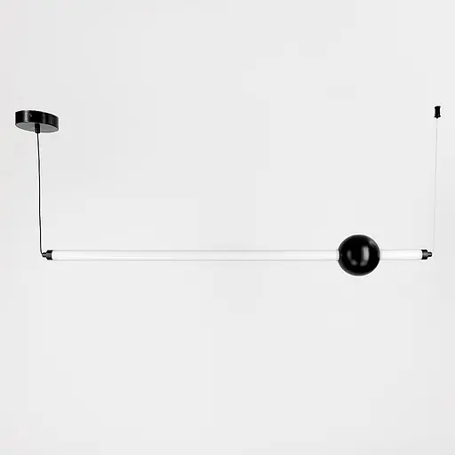 Led світильник у горизонтальній формі 90 см із чорною кулькою | Арт. YG 520A/900 HL BK | Line F - фото 2