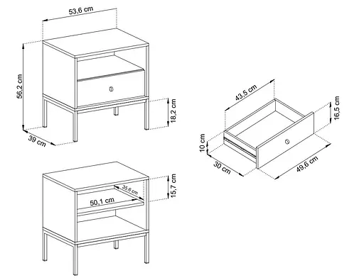 Тумба приліжкова Perfect Home Моно / Mono з 1 шухлядою та золотими ніжками MS54 Беж пісочний (PFH-091213) - фото 3
