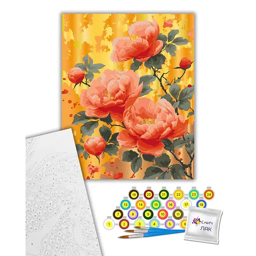 Картина за номерами "Золото троянд" Art Craft 13163-AC з металізованими фарбами 40х50 см - фото 2