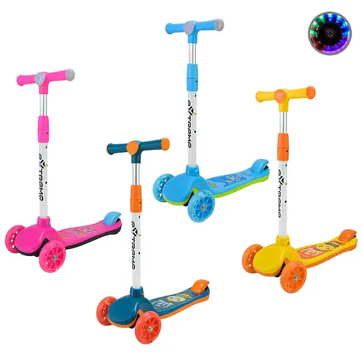 Самокат дитячий триколісний, 2 колеса PU зі світлом, заднє пластикове, складний, SC815 (В асортименті) - фото 2