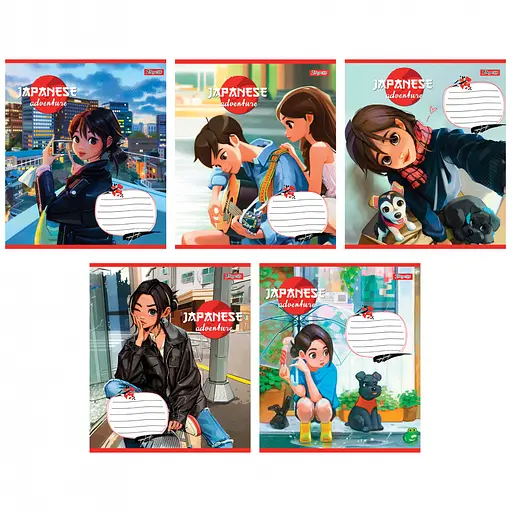 Зошити учнівські 24 аркуша клітинка 1B Japanese adventure, 20 шт. в упаковці