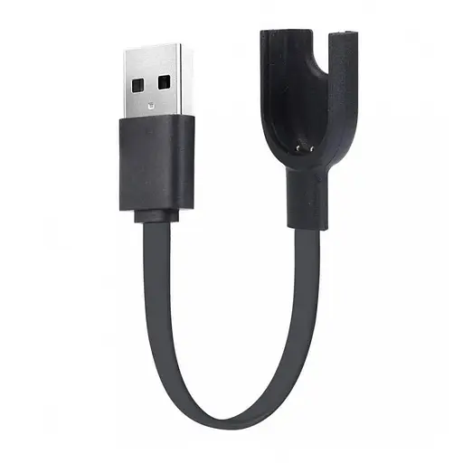 USB кабель для фитнеса браслета Xiaomi Mi Band 3 0.3m черный - фото 1