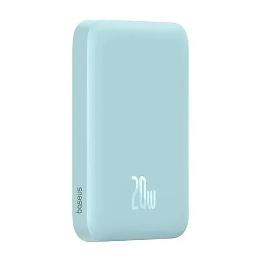 Магнитный портативный павербанк с беспроводной зарядкой Baseus Magnetic 20 W 6000 mAh для iPhone синий - фото 4