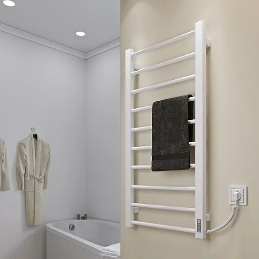 Электрический полотенцесушитель Kosser Лофт 700x500 ER тайм. белый ДЛФ01ERW, Белый матовый, Правое - фото 4