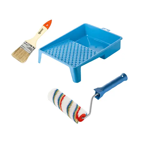 Валик "Елітаколор" 150х30 мм з ручкою, ванночка та пензлик "Стандарт" Polax (770-235) - фото 1