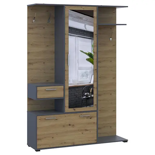 Передпокій Doros Фінч Графит / Дуб Артизан 145х37х202 (44900220) - фото 5