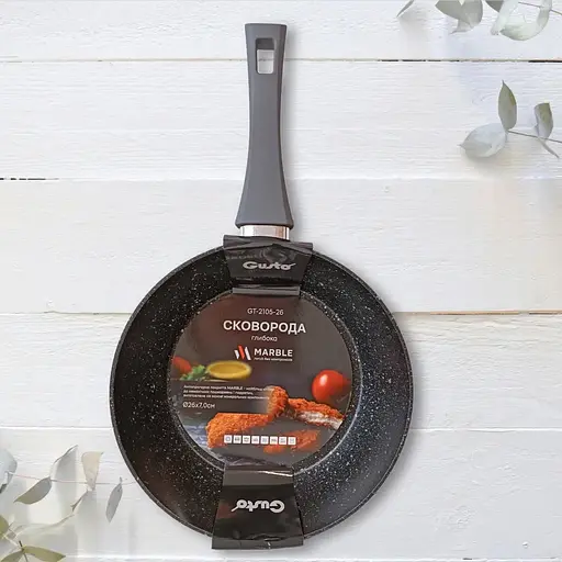 Сковорода глибока Gusto GT-2105-28 покриття Marble 28x7.3 см (79099) - фото 5