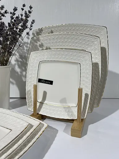 Тарілка Interos Снігова Королева порцелянова біла дрібна квадратна 20.3 см 222820-А - фото 3