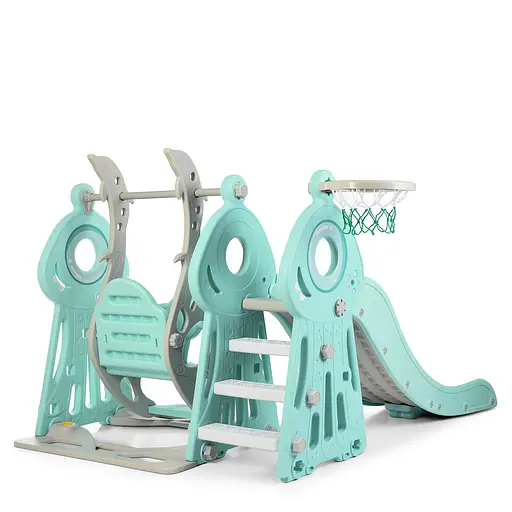 Дитяча гірка-гойдалка BAMBI WM19011-5 з баскетбольним кільцем, ш152-г184-в103см, голуба - фото 5