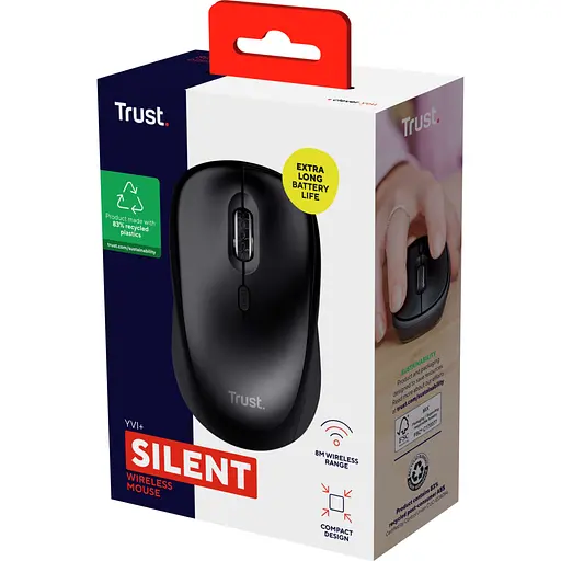 Мишка Trust Yvi+ Silent Wireless/Bluetooth Glossy Black (25512) - фото 5