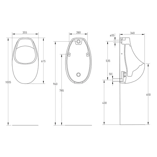 Урінал (пісуар) Volle Virgo безободковий 400x700x340 мм white 13-23-588, Білий - фото 2