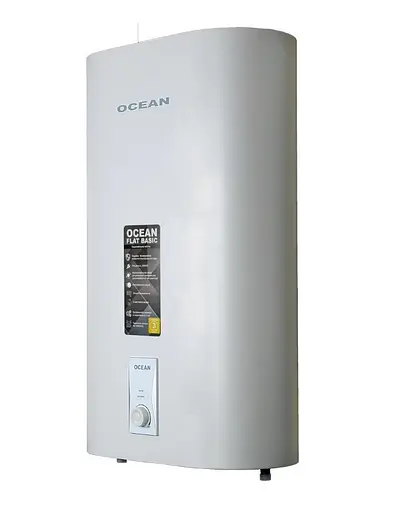 Водонагреватель Ocean FLAT BASIC 50 л, 2 кВт, мокрый ТЭН, прямоугольный, вертикальный, белый (RZB50M ET+WT) - фото 4