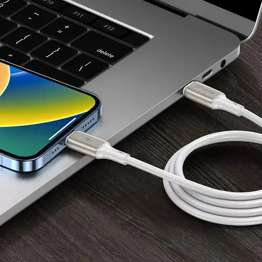 Кабель Proove Flex Metal USB-C to USB-C 60W 1m White (CCFM60002202) [130347] - фото 3
