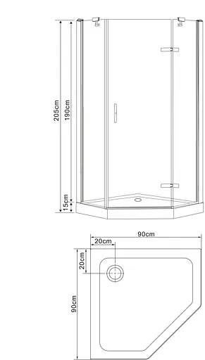 Душова кабіна Eger Stefani 90x90 без піддону 599-535/1, прозорий, хром - фото 4