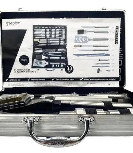 Набор для гриля и барбекю Zepter DN-33 – Для любителей BBQ – 33 предмета из нержавеющей стали в кейсе. - фото 5