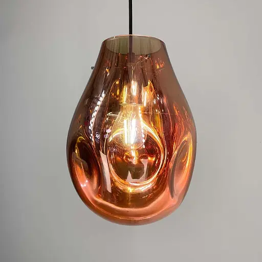 Подвес с мятым удлиненным стеклянным плафоном в розовом золоте | Line F | Арт. 0459/1 Rose Gold - фото 6