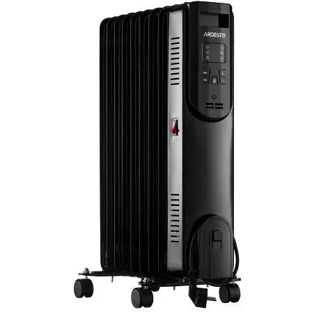 Масляный радиатор Ardesto 2.0 кВт площадь обогрева 20 кв.м черный напольный 9 секций (OFH-E09X2) - фото 2