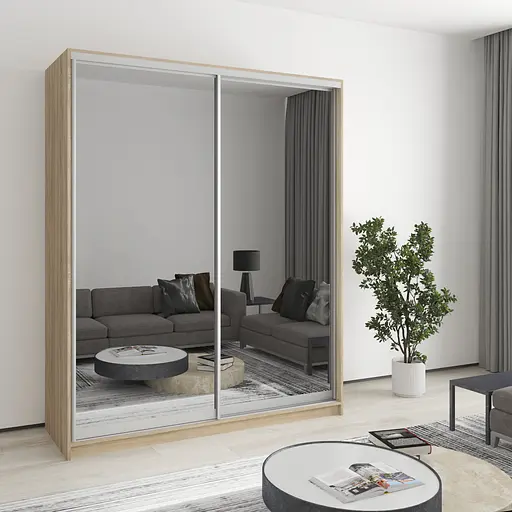 Шафа-купе дводверна MebelStar Комбо AL 2 Дзеркала 170x60x210 см Дуб сонома (MBS-2804)