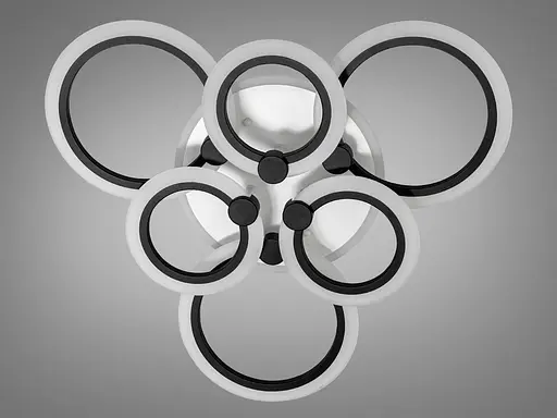 Потолочная LED люстра с пультом и подсветкой, 82W, черная - фото 3