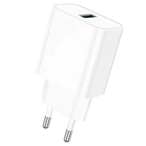 Зарядний пристрій Borofone BA72A USB QC 18W білий - фото 3