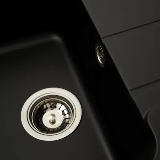 Гранітна мийка для кухні VALESO VERONA 7850 матова чорна - фото 4