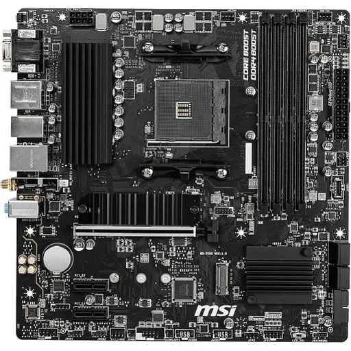 Материнская плата MSI AM4 (B550) B550M PRO-VDH WIFI, B550, 4xDDR4, Int.Video (CPU), 4xSATA3, 2xM.2, 1xPCI-E 16x 4.0, 2xPCI-E 1x 3.0, ALC892, RTL8111HN, WiFi ac, Bluetooth, 7xUSB3.2/6xUSB2.0, VGA/HDMI/DP, MicroATX