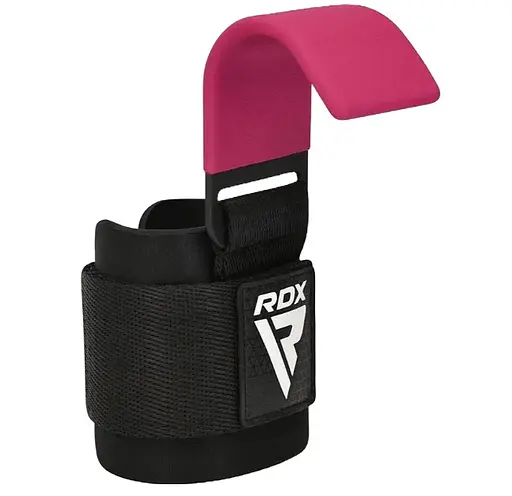Крюки для тяги на запястье RDX W5 Gym Hook Strap Pink Plus (WAN-W5P+) - фото 2