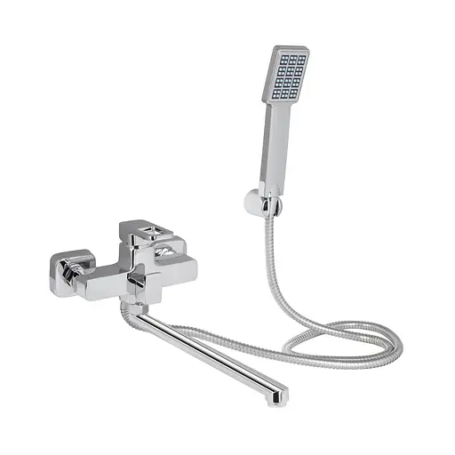 Смеситель для ванны Lidz Wawel 005 с поворотным изливом (c душевым гарнитуром) (k35) LDWAW005CRM45389 Chrome - фото 1