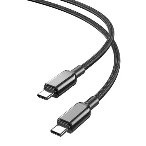 Кабель XO NB-Q250B PD 60W/1 м Type-C to Type-C Fast Charging Чорний - фото 1