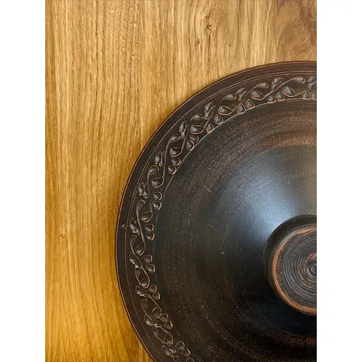 Сковорода 3 літри керамічна (глиняна) з кришкою різьблена Декор - фото 6