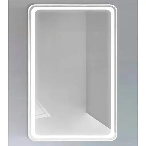 Дзеркало Dusel Led DE-M0065D Silver 65x80 см сенсорне включення + підігрів+ годинник/темп, Сірий - фото 1