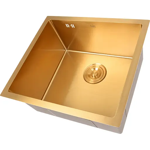 Золотая кухонная мойка Nett NG-5045 из нержавейки 50 см под столешницу 1.5 мм - фото 3