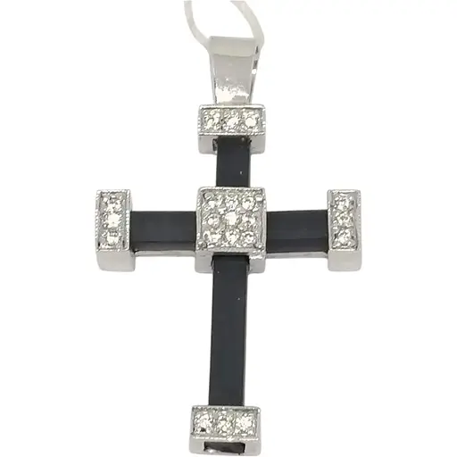 Золотий хрестик Гаразд з каучуком і фіанітами. 3541757Б