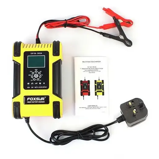 Автоматическое зарядное устройство Foxsur 12-24V 12А для авто аккумулятора - фото 4