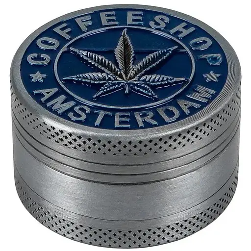 Гриндер для измельчения табака Амстердам HL-243 COFFEESHOP Silver Blue (10903)