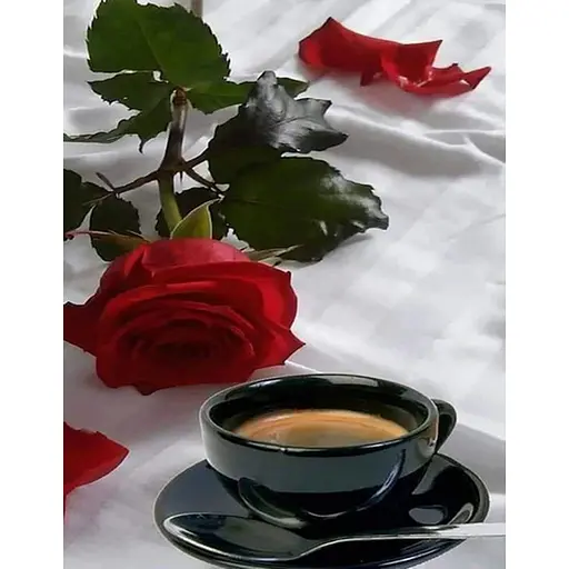 Алмазная мозаика Strateg ПРЕМИУМ Кофе в постель без подрамника размером 40х50 см (JSFH85890) - фото 1