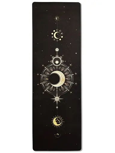 Коврик для йоги EasyFit BlackMoon (замша-каучук) черный (EF-1926-2) - фото 1