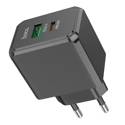 Адаптер сетевой HOCO Ocean charger CS14A 20W черный - фото 4