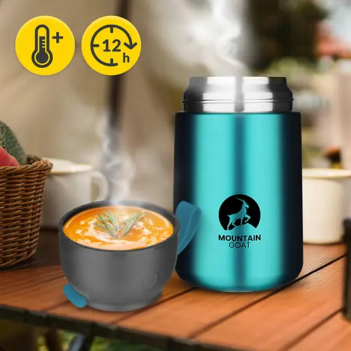 Термос для еды Mountain Goat 0.72 л с ложкой Blue (P-5905973406963) - фото 3