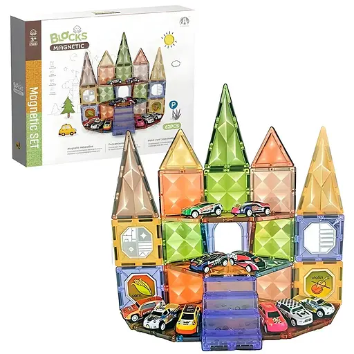 Конструктор магнітний Машинки DIY Magnetic Building Blocks на 62 деталі (СН1192)