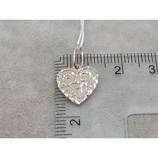 Золотая подвеска "Сердце".  440723 - фото 5
