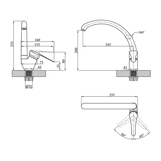 Змішувач для кухні Agua Sevilla-C031 (CV019808) - фото 6