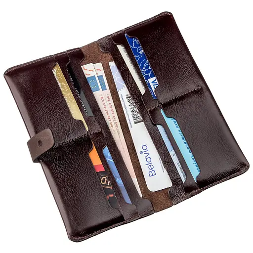 Мужской кожаный кошелек Shvigel 19.5х9.5х1 см acs0016095 - фото 3