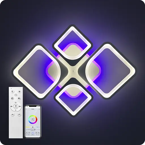 Люстра светодиодная 517 Light 3color с пультом 120Вт Белый (01672) - фото 13