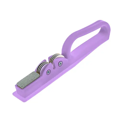 Точилка для кухонних ножів ручна механічна пластикова з точильним каменем, Kitchen Master Бузковий 84891 - фото 1