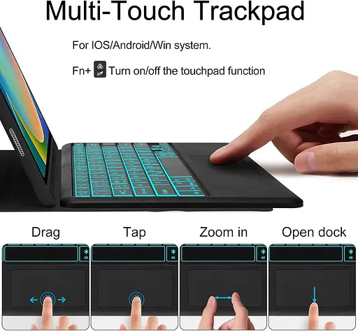 Чехол с клавиатурой IVEOPPE для iPad Air 13 дюймов 2024 (M2) - Чехол с клавиатурой Touchpad для iPad Pro 12,9 дюйма - фото 5