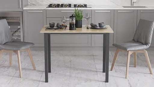 Стол универсальный Knap Ferrum-decor 750x1200x600 Черный металл ДСП Дуб Сонома 16 мм (FRD-106349) - фото 2