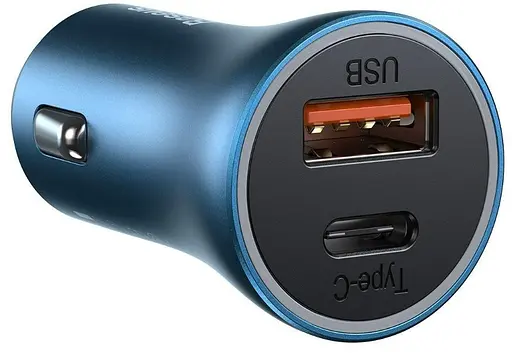 Автозарядное устройство Baseus Golden Contactor Pro 40W A+C (CCJD-03) синий - фото 1