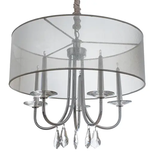 Люстра подвесная Brille галогенная с абажуром G4 20W WH (BL-062S/5) - фото 3