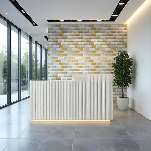 Декоративная ПВХ панель 960х480х4мм Бело-бежевый клинкерный кирпич SW-00001430 - фото 8